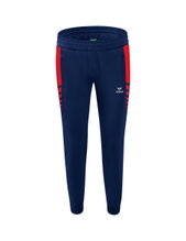 Erima Traingshose Six Wings Worker lang (100% Polyester, sportliche Passform) navyblau/rot Damen