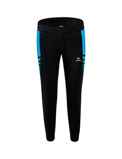 Erima Training Pants Six Wings Worker long (100% Polyester, sporty fit) black/curacao blue Women