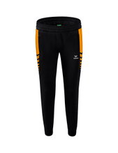 Erima Traingshose Six Wings Worker lang (100% Polyester, sportliche Passform) schwarz/orange Damen