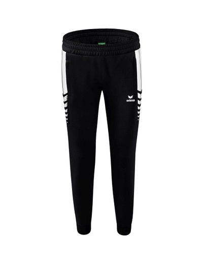 Erima Traingshose Six Wings Worker lang (100% Polyester, sportliche Passform) schwarz/weiss Damen