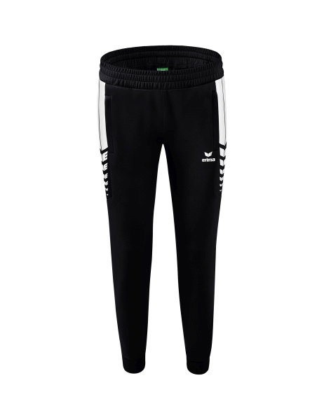 Erima Traingshose Six Wings Worker lang (100% Polyester, sportliche Passform) schwarz/weiss Damen