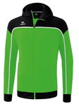 Erima Trainingsjacke Change mit Kapuze (rec. Polyester, strapazierfähig, mit Reißverschlusstaschen) grün/schwarz Herren