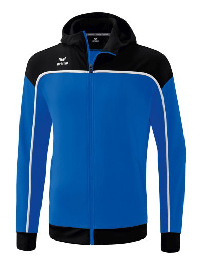Erima Trainingsjacke Change mit Kapuze (rec. Polyester, strapazierfähig, mit Reißverschlusstaschen) blau/schwarz Jungen