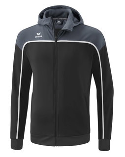 Erima Trainingsjacke Change mit Kapuze (rec. Polyester, strapazierfähig, mit Reißverschlusstaschen) schwarz/grau Jungen