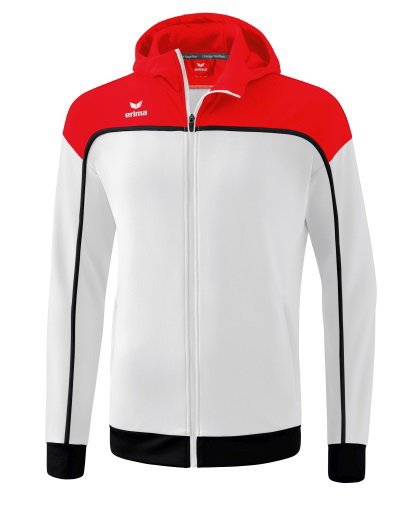 Erima Training Jacket Change with Hood (recycled Polyester, durable, with zip pockets) white/red Boys