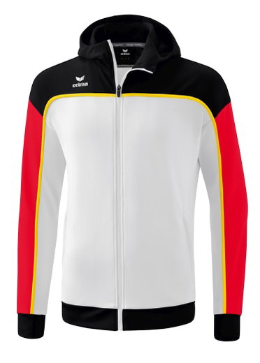 Erima Trainingsjacke Change mit Kapuze (rec. Polyester, strapazierfähig, mit Reißverschlusstaschen) weiss/schwarz Jungen