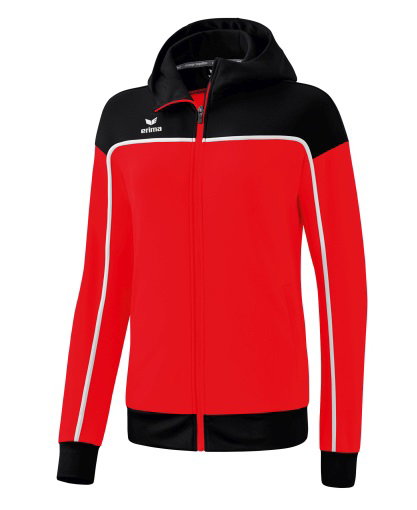 Erima Trainingsjacke Change mit Kapuze (strapazierfähig, mit Reißverschlusstaschen) rot/schwarz Damen