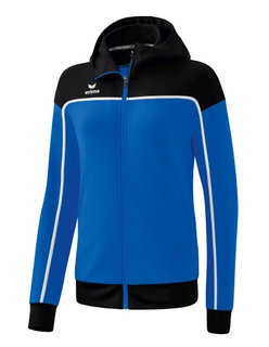 Erima Trainingsjacke Change mit Kapuze (strapazierfähig, mit Reißverschlusstaschen) royalblau/schwarz Damen