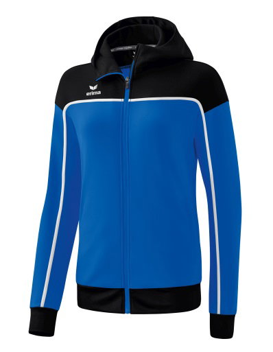Erima Trainingsjacke Change mit Kapuze (strapazierfähig, mit Reißverschlusstaschen) royalblau/schwarz Damen