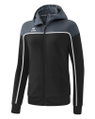 Erima Trainingsjacke Change mit Kapuze (strapazierfähig, mit Reißverschlusstaschen) schwarz/grau Damen
