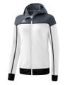 Erima Trainingsjacke Change mit Kapuze (strapazierfähig, mit Reißverschlusstaschen) weiss/grau Damen