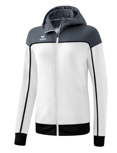 Erima Trainingsjacke Change mit Kapuze (strapazierfähig, mit Reißverschlusstaschen) weiss/grau Damen