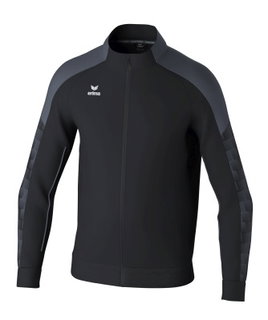 Erima Trainingsjacke Evo Star (Stehkragen, strapazierfähig) schwarz/grau Kinder