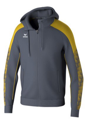 Erima Trainingsjacke Evo Star mit Kapuze (hoher Tragekomfort) slate grau/gelb Herren