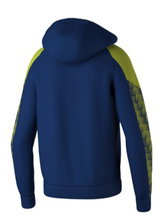 Erima Evo Star Training Jacket with Hood (high wearing comfort) navy blue/lime green Kids