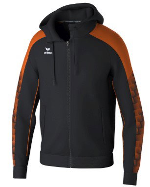 Erima Trainingsjacke Evo Star mit Kapuze (hoher Tragekomfort) schwarz/orange Kinder