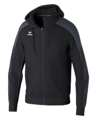 Erima Evo Star Training Jacket with Hood (high wearing comfort) black/grey Kids