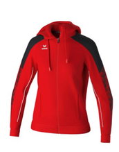 Erima Evo Star Training Jacket with Hood (high wearing comfort) red/black Ladies