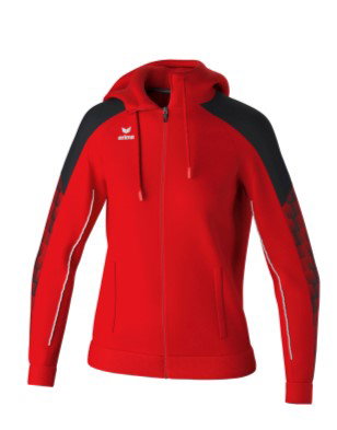 Erima Trainingsjacke Evo Star mit Kapuze (hoher Tragekomfort) rot/schwarz Damen