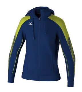 Erima Trainingsjacke Evo Star mit Kapuze (hoher Tragekomfort) navyblau/limegrün Damen