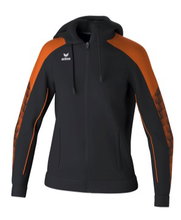 Erima Evo Star Training Jacket with Hood (high wearing comfort) black/orange Ladies