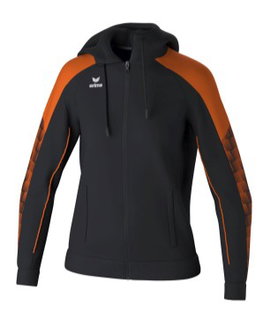 Erima Trainingsjacke Evo Star mit Kapuze (hoher Tragekomfort) schwarz/orange Damen