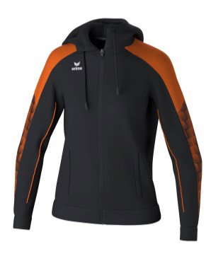Erima Trainingsjacke Evo Star mit Kapuze (hoher Tragekomfort) schwarz/orange Damen