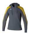 Erima Trainingsjacke Evo Star mit Kapuze (hoher Tragekomfort) grau/gelb Damen