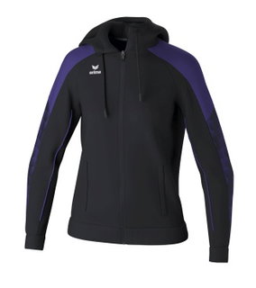 Erima Trainingsjacke Evo Star mit Kapuze (hoher Tragekomfort) schwarz/violett Damen