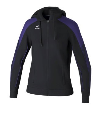 Erima Trainingsjacke Evo Star mit Kapuze (hoher Tragekomfort) schwarz/violett Damen