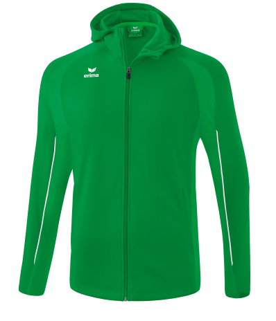 Erima Trainingsjacke Liga Star mit Kapuze (strapazierfähig und elastisches Funktionsmaterial) smaragdgrün/weiss Herren