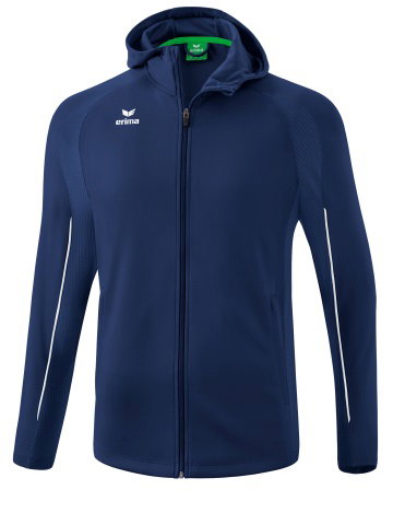 Erima Trainingsjacke Liga Star mit Kapuze (strapazierfähig und elastisches Funktionsmaterial) navyblau/weiss Herren