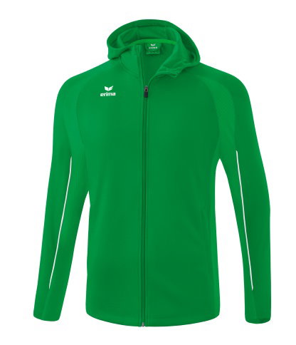 Erima Trainingsjacke Liga Star mit Kapuze (strapazierfähig und elastisches Funktionsmaterial) smaragdgrün/weiss Jungen