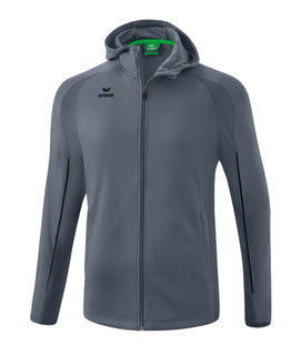 Erima Trainingsjacke Liga Star mit Kapuze (strapazierfähig und elastisches Funktionsmaterial) grau/schwarz Jungen