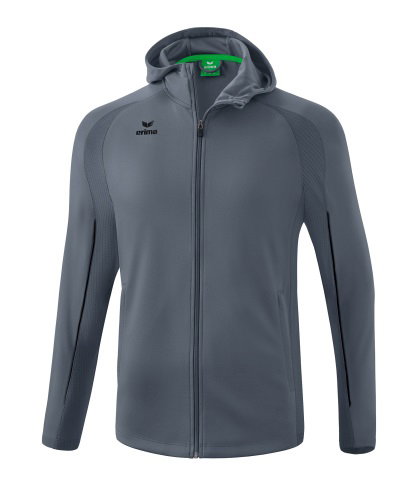 Erima Trainingsjacke Liga Star mit Kapuze (strapazierfähig und elastisches Funktionsmaterial) grau/schwarz Jungen