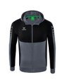 Erima Training Jacket Six Wings with Hood (Cotton Blend, Soft and Comfortable) Grey/Black Men