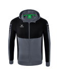 Erima Trainingsjacke Six Wings mit Kapuze (Baumwollmix, weich und bequem) grau/schwarz Jungen