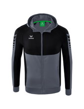 Erima Training Jacket Six Wings with Hood (Cotton Blend, Soft and Comfortable) Grey/Black Boys