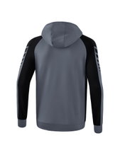 Erima Training Jacket Six Wings with Hood (Cotton Blend, Soft and Comfortable) Grey/Black Boys