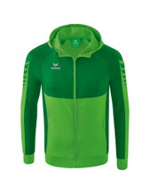 Erima Trainingsjacke Six Wings mit Kapuze (Baumwollmix, weich und bequem) grün/smaragd Jungen