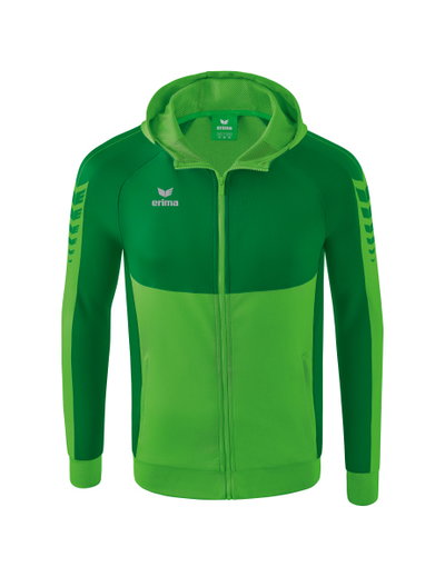 Erima Trainingsjacke Six Wings mit Kapuze (Baumwollmix, weich und bequem) grün/smaragd Jungen