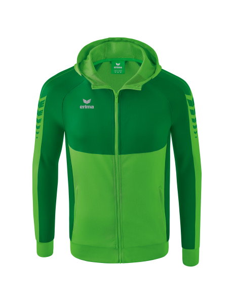Erima Trainingsjacke Six Wings mit Kapuze (Baumwollmix, weich und bequem) grün/smaragd Jungen