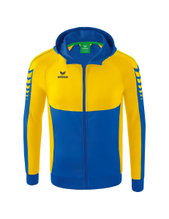 Erima Trainingsjacke Six Wings mit Kapuze (Baumwollmix, weich und bequem) navyblau/gelb Jungen