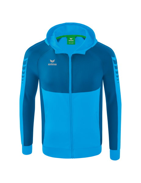Erima Trainingsjacke Six Wings mit Kapuze (Baumwollmix, weich und bequem) curacaoblau Herren