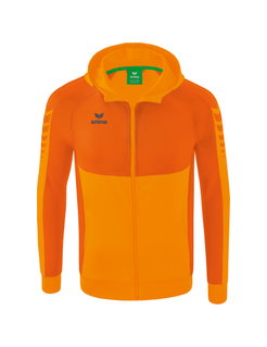 Erima Trainingsjacke Six Wings mit Kapuze (Baumwollmix, weich und bequem) orange Herren