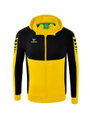 Erima Trainingsjacke Six Wings mit Kapuze (Baumwollmix, weich und bequem) gelb/schwarz Herren