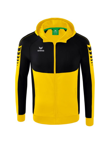 Erima Trainingsjacke Six Wings mit Kapuze (Baumwollmix, weich und bequem) gelb/schwarz Herren