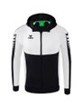 Erima Trainingsjacke Six Wings mit Kapuze (Baumwollmix, weich und bequem) schwarz/weiss Jungen
