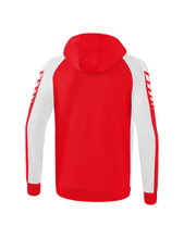Erima Training Jacket Six Wings with Hood (Cotton Blend, Soft and Comfortable) Red/White Men