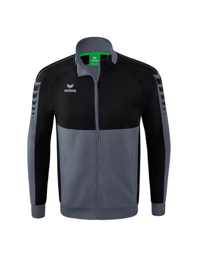 Erima Training Jacket Six Wings Worker (100% Polyester, Stand-up collar, durable) grey/black Boys